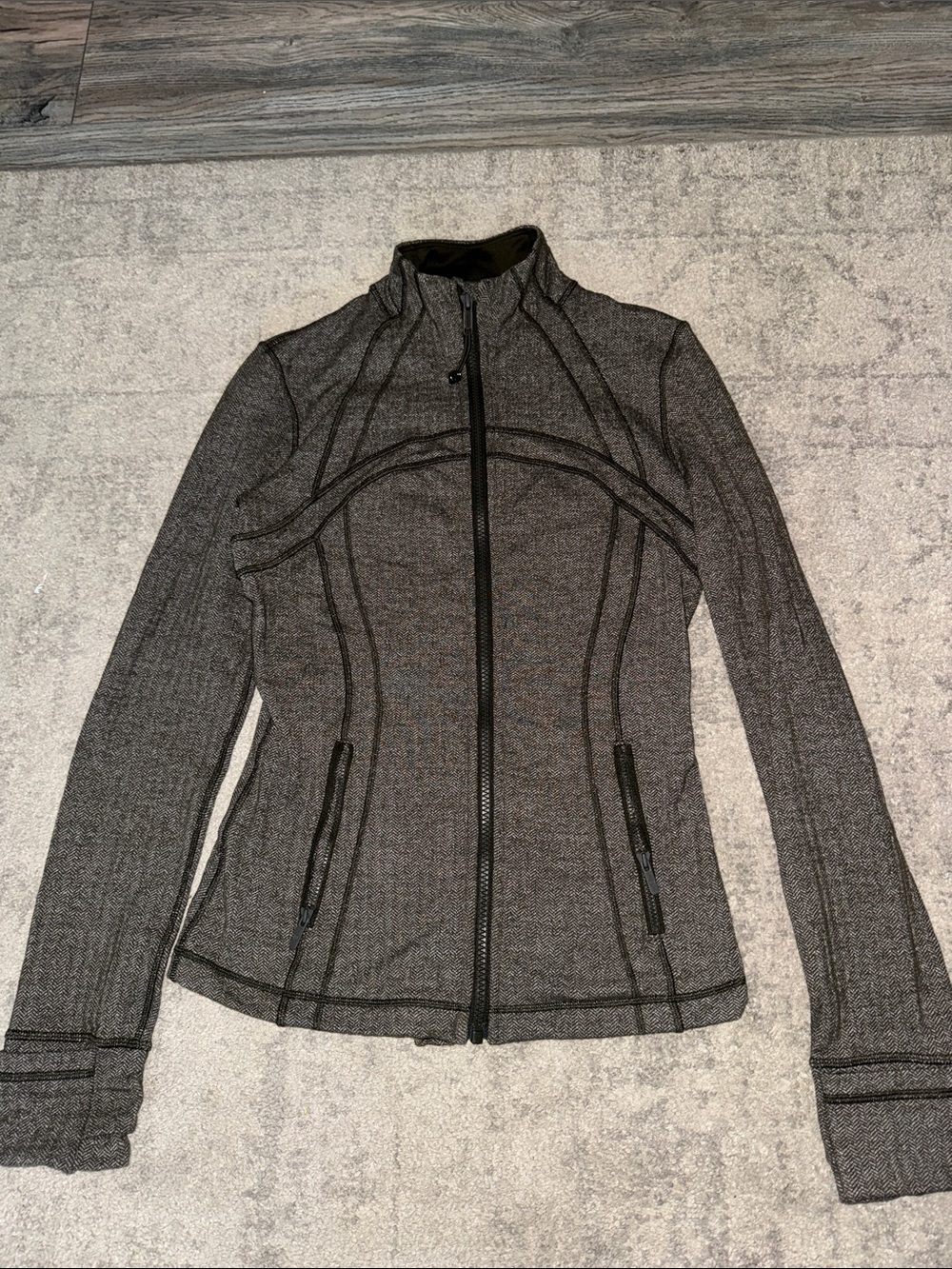 lululemon athletica Charcoal Gray Zip-Up Bomber Jacket